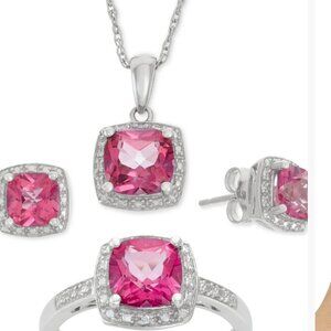 Pink Topaz set. Would make a nice gift. Brand new from Macy's.